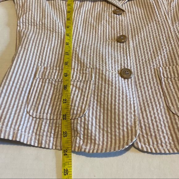 Mossimo women’s tan beige seersucker 3 button blazer - Large - Picture 13 of 14